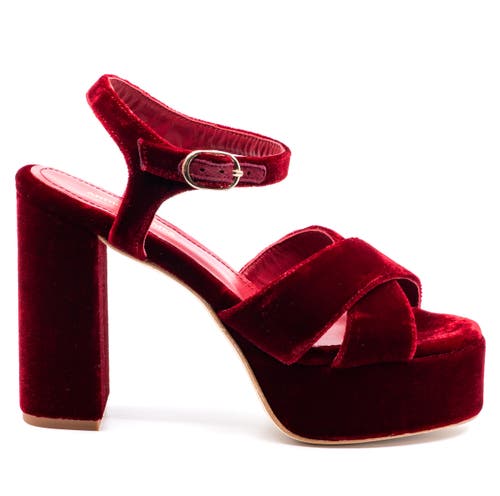 Andrea Gomez Bella Velvet Platfom Sandals In Multi