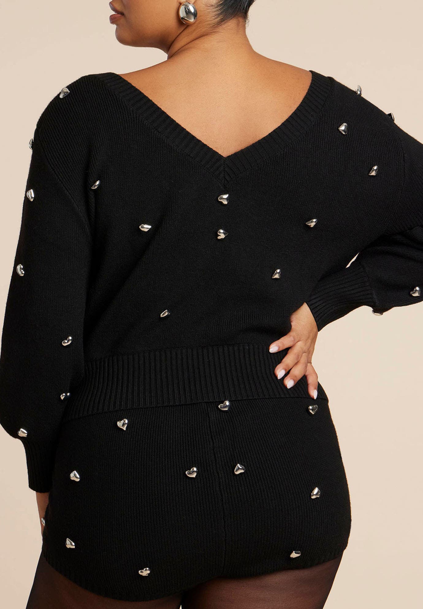 Heart Embellished Sweater - image 2