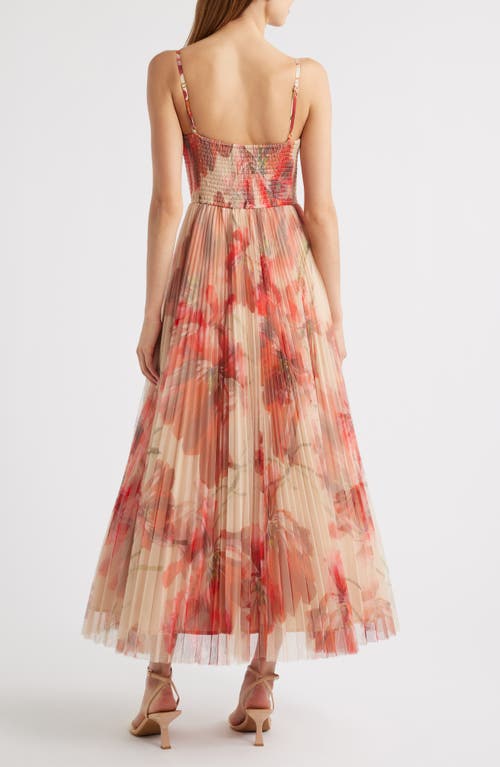 Hutch Brianna Sleeveless Bustier Pleated Tulle Maxi Dress
