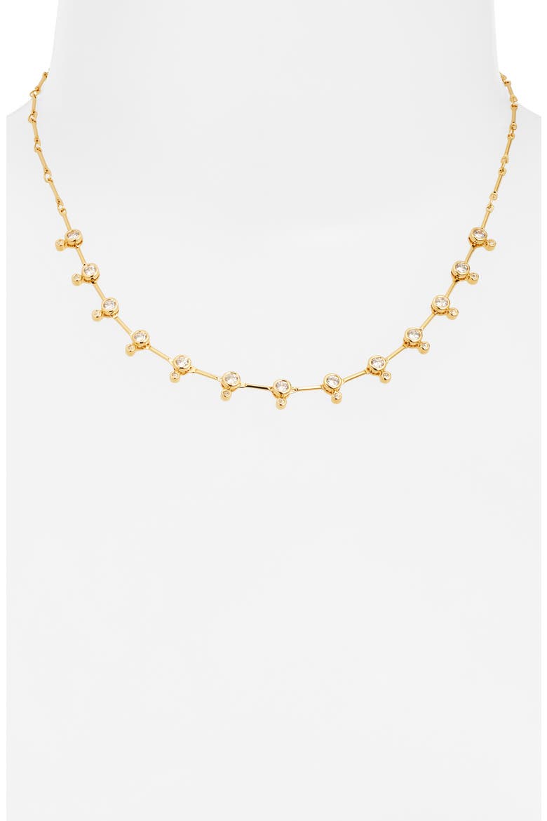 Cubic Zirconia Collar Necklace, Alternate, color, CLEAR- GOLD