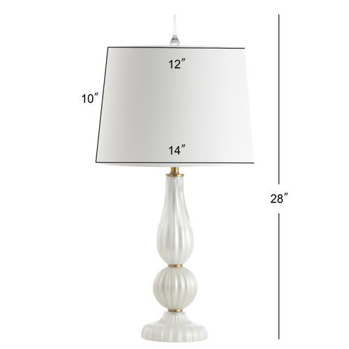 Jonathan Y Maddie 28" Glass/metal Led Table Lamp In White Pearl