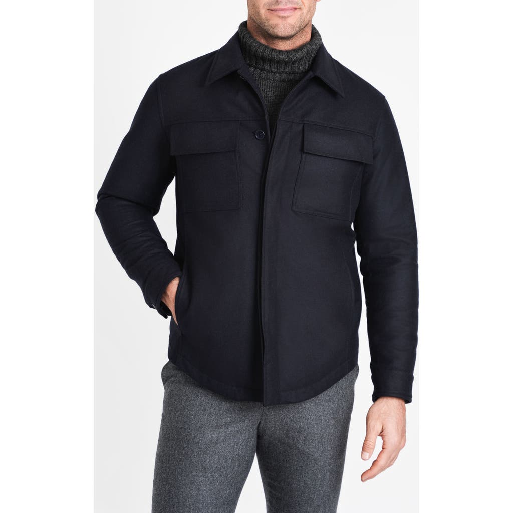 Norwegian Wool Waterproof Down Field Jacket in Navy  product