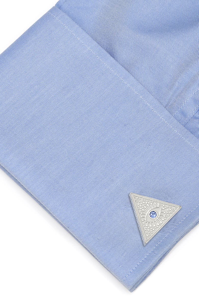 Cufflinks, Inc. Evil Eye Amulet Cuff Links, Alternate, color, Silver