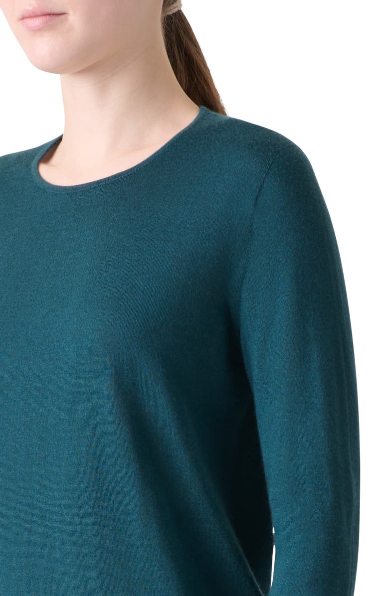 Akris Fine Gauge Cashmere & Silk Crewneck Sweater, Alternate, color, River Green