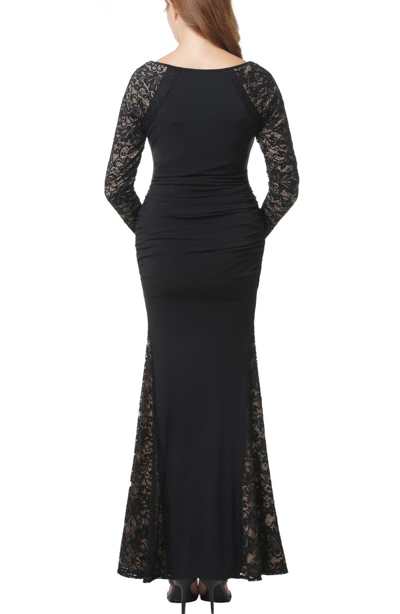 Kimi & Kai Bella Maternity Mermaid Maxi Dress, Alternate, color, Black