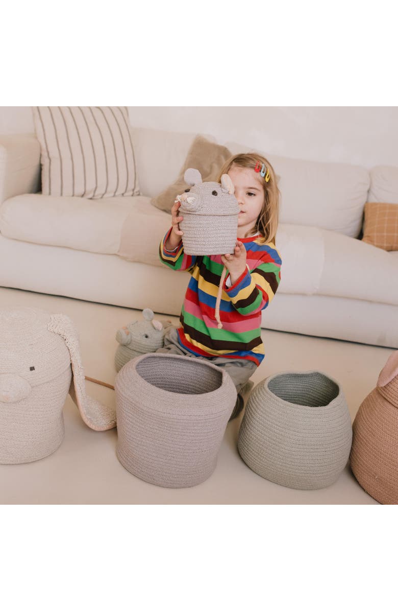 Lorena Canals Set of 2 Mini Baskets, Alternate, color, Natural, Pearl Grey