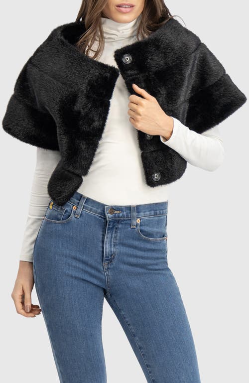 Lyla Grant Fur-free Mink (faux Fur) Capelet In Black
