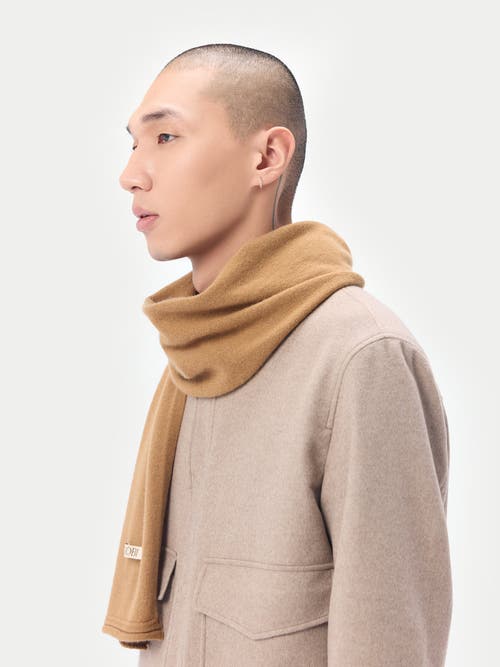 Gobi Mongolian Cashmere Cashmere Jersey Knit Scarf In Almond