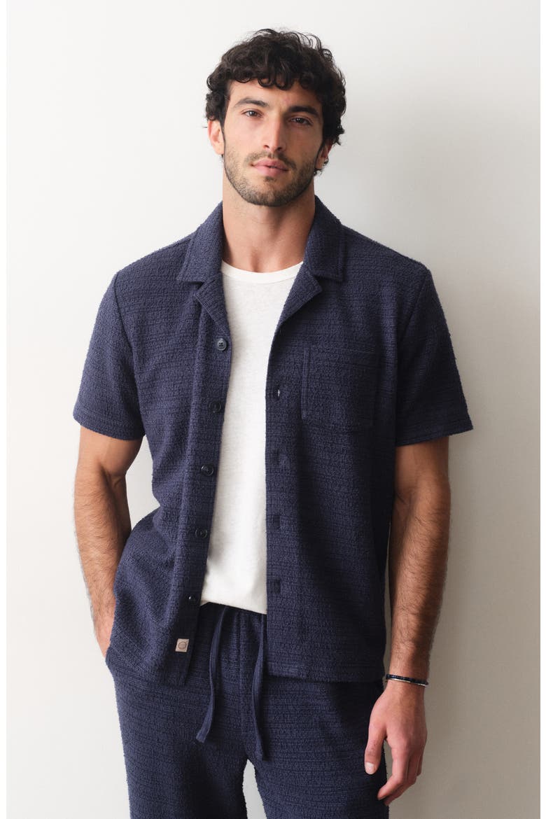 Hugo Jacquard Resort Shirt, Alternate, color, NAVY