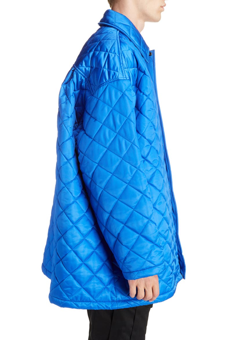 Oversize Quilted Nylon Jacket, Alternate, color, SAPPHIRE BLUE