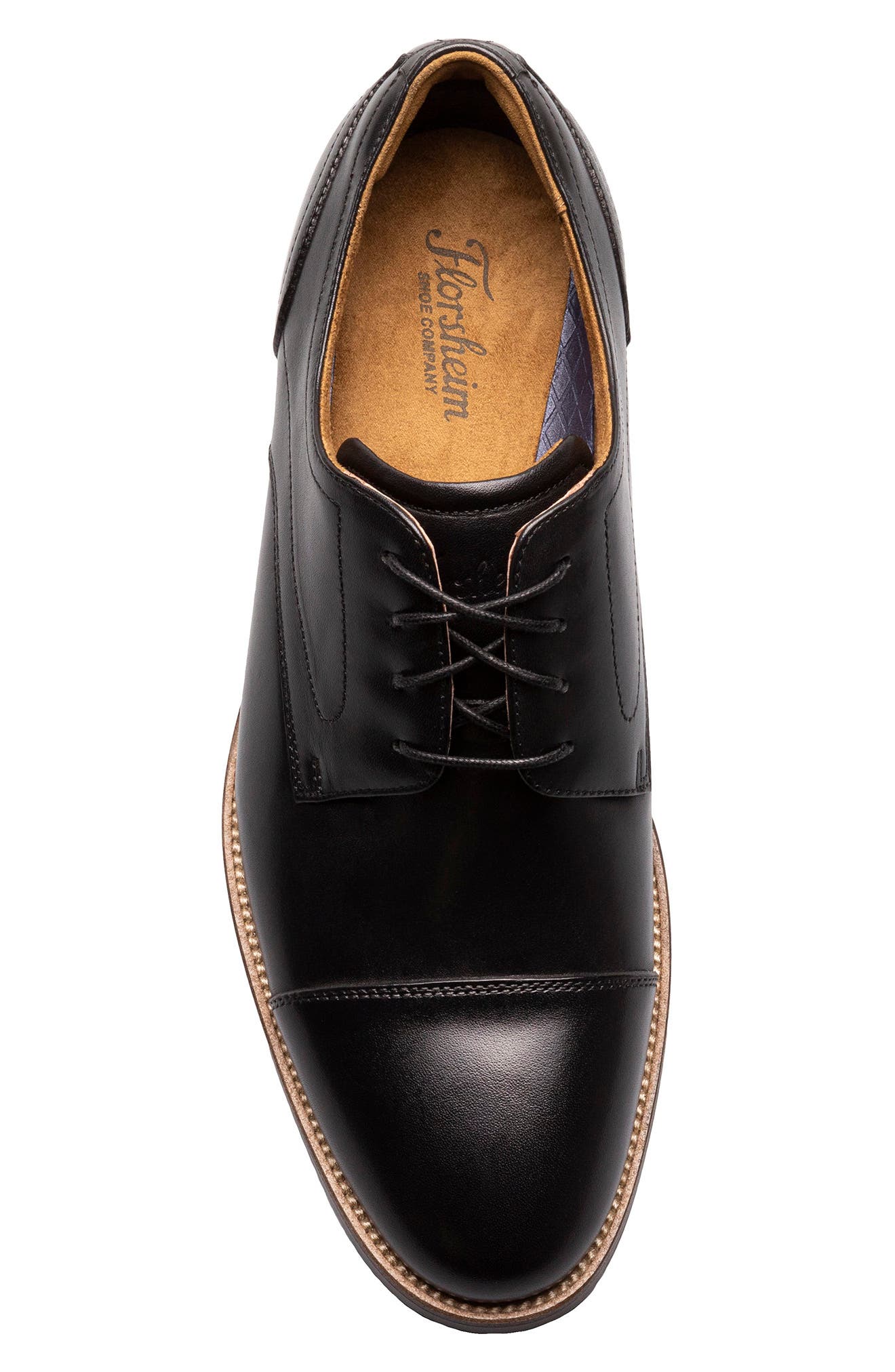 Florsheim Rucci Cap Toe Derby, Alternate, color, Black