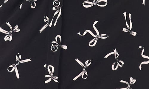 Cece Shirred Print Long Sleeve Button-up Dress In Blue