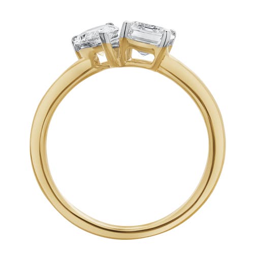 Luvmyjewelry Evermore 14k Gold Toi Et Moi Emerald And Pear Lab Grown Diamond Ring In 14k Yellow Gold