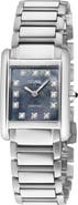 GEVRIL Regina Diamond Mother-of-Pearl Bracelet Watch, 26mm x 35mm