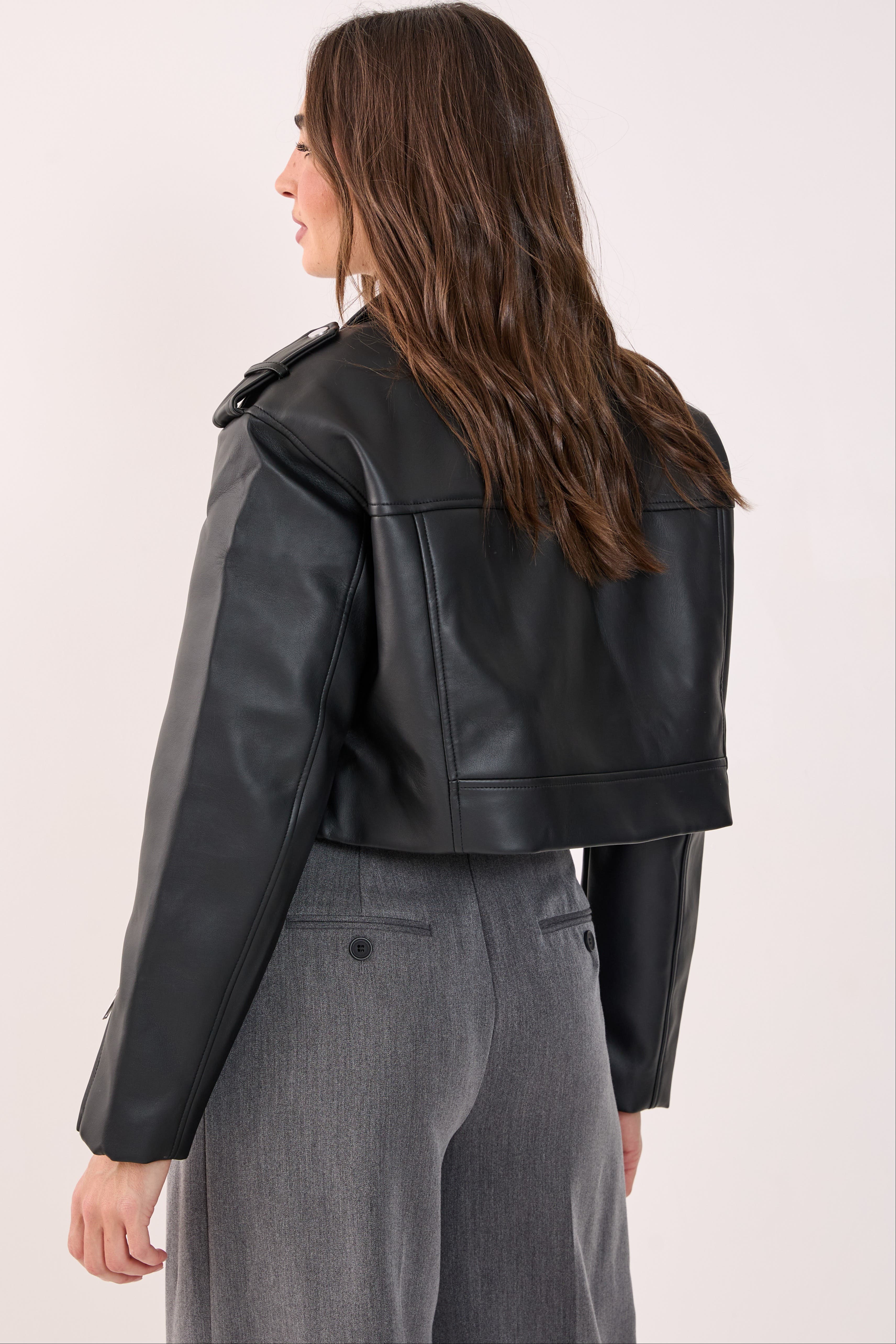 NASTY GAL Faux Leather Boxy Biker (Women) | Nordstrom