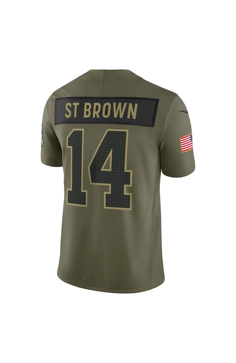 Nike Men's Nike Amon-Ra St. Brown Olive Detroit Lions 2025 Salute to Service Limited Jersey, Alternate, color, Olive