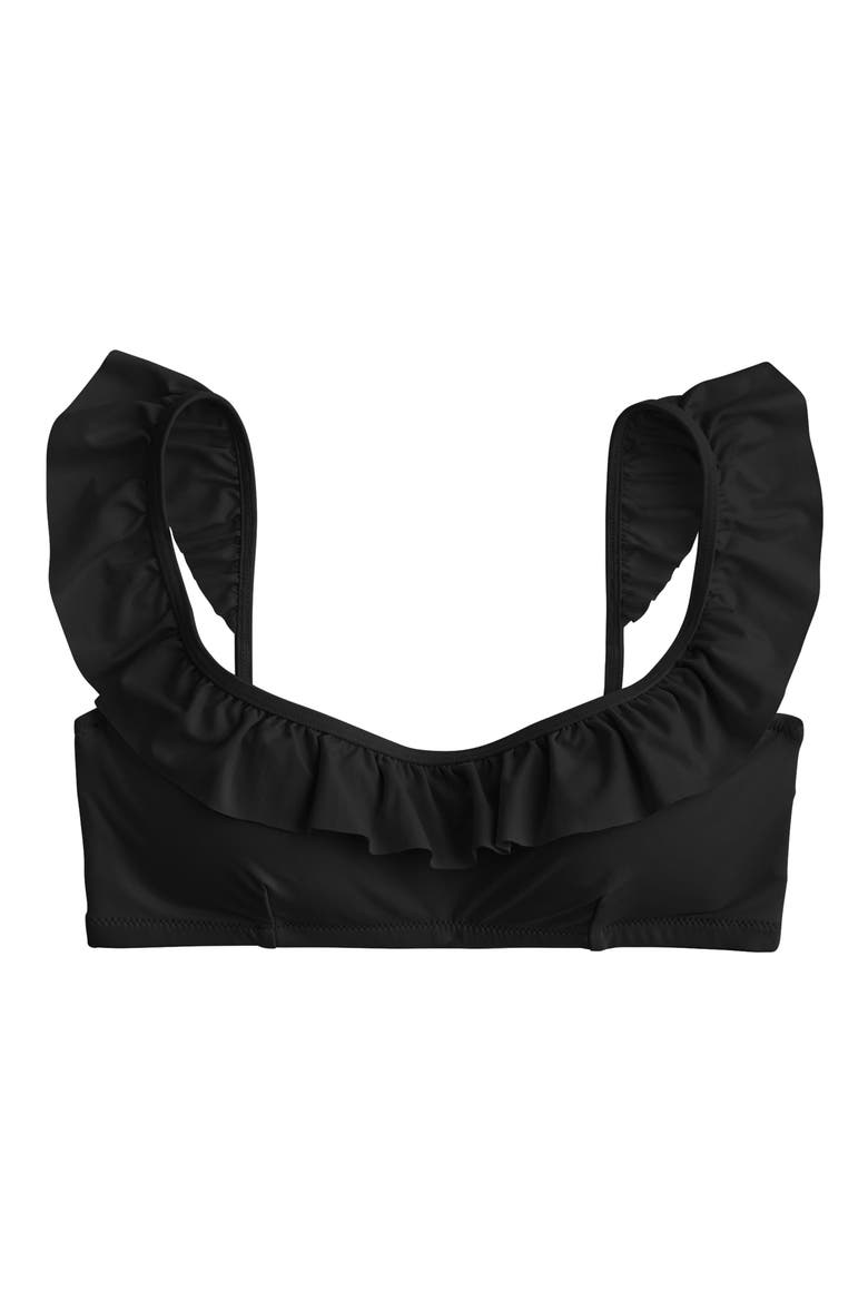 Ruffle Bikini Top, Alternate, color, BLACK