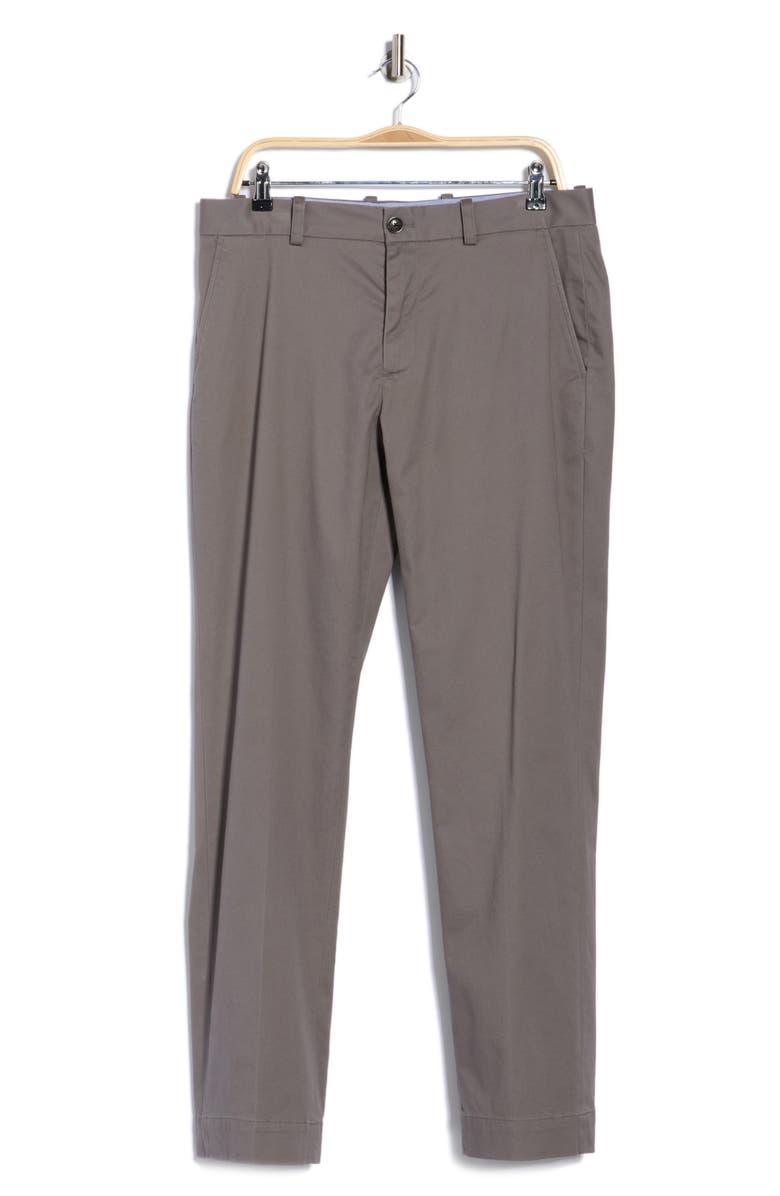 Brooks Brothers Stretch Cotton Pants, Alternate, color, Charcoal Gray