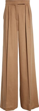 パンツ MAX MARA WOMEN Fagus Long Trousers Light Brown MAX MARA WOMEN Fagus Long Trousers Light Brown