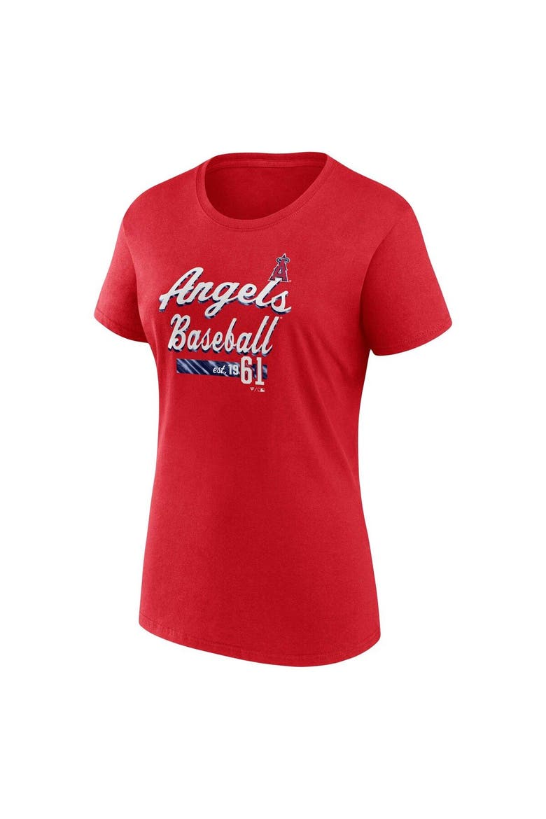 Women's Fanatics Branded Red Los Angeles Angels Logo Fitted T-Shirt, Alternate, color, Red