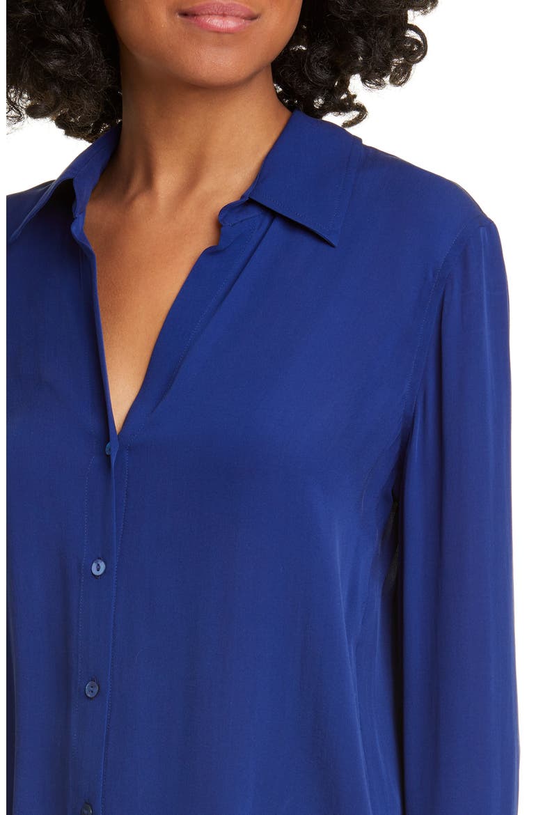 Silk Shirt, Alternate, color, DEEP OCEAN