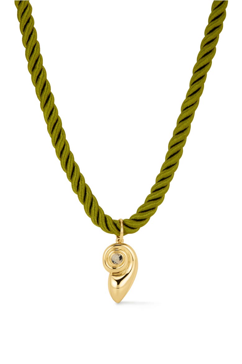 Palma Shell Cord Necklace, Main, color, GOLD