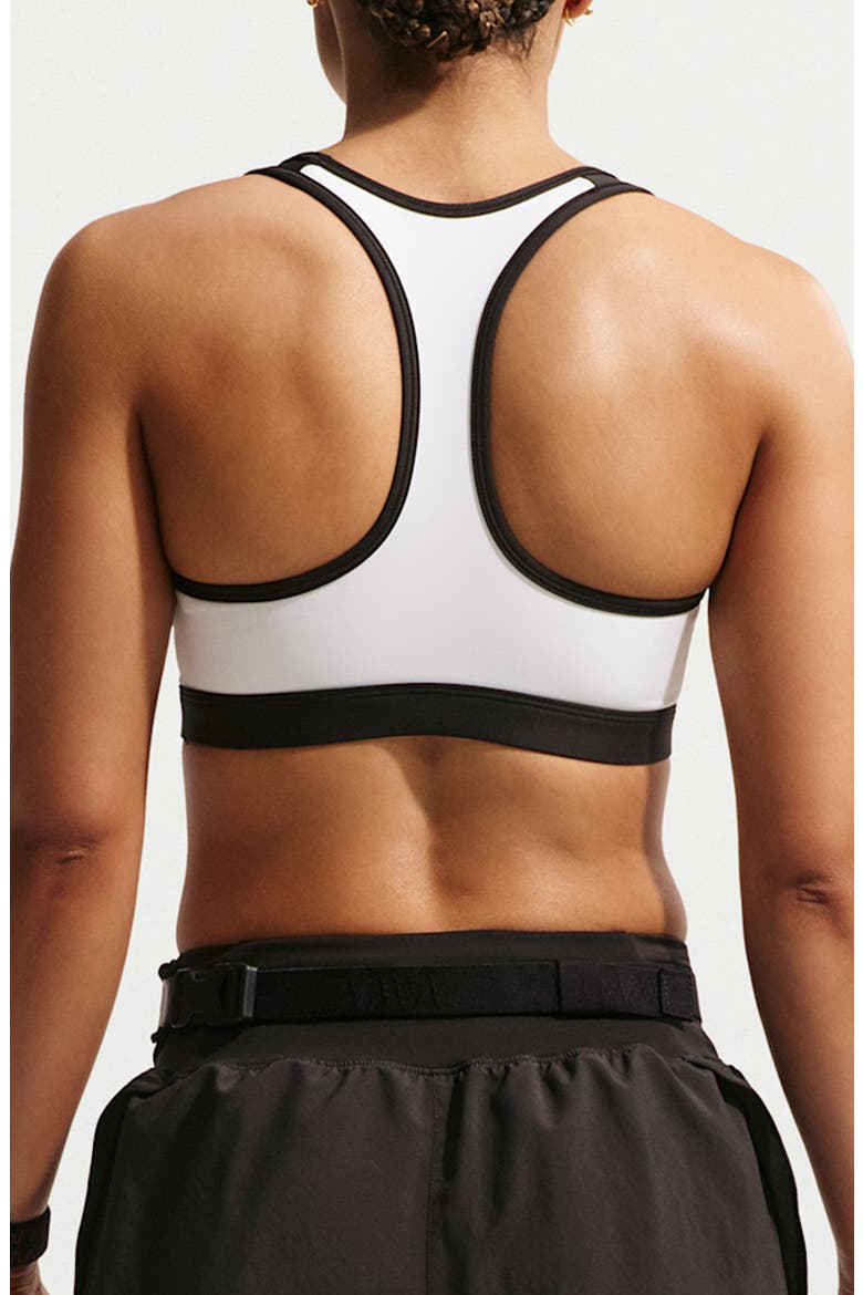 Swoosh Dri-FIT Sports Bra, Alternate, color, WHITE/ BLACK/ BLACK/ BLACK