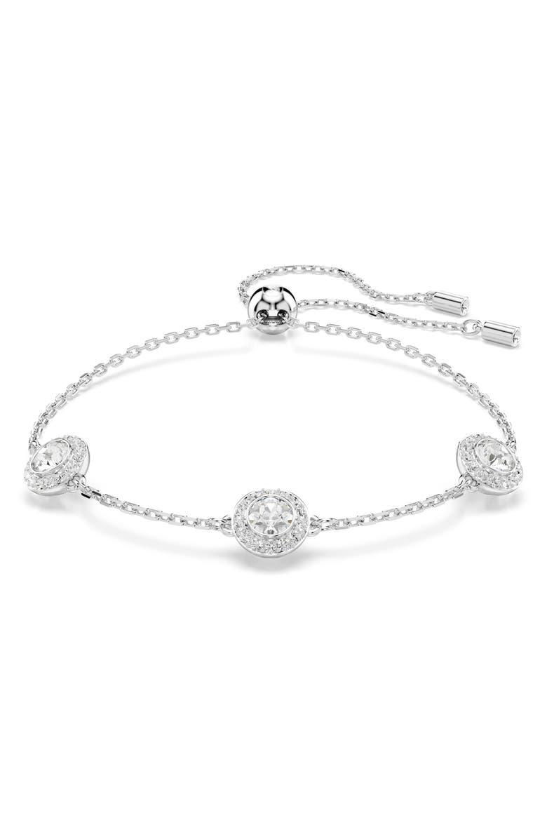 Swarovski Una Double Sided Bracelet, Main, color, White/ Silver