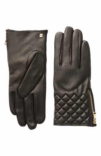 Bruno Magli Diamond Quilt Cashmere Lined Leather Gloves