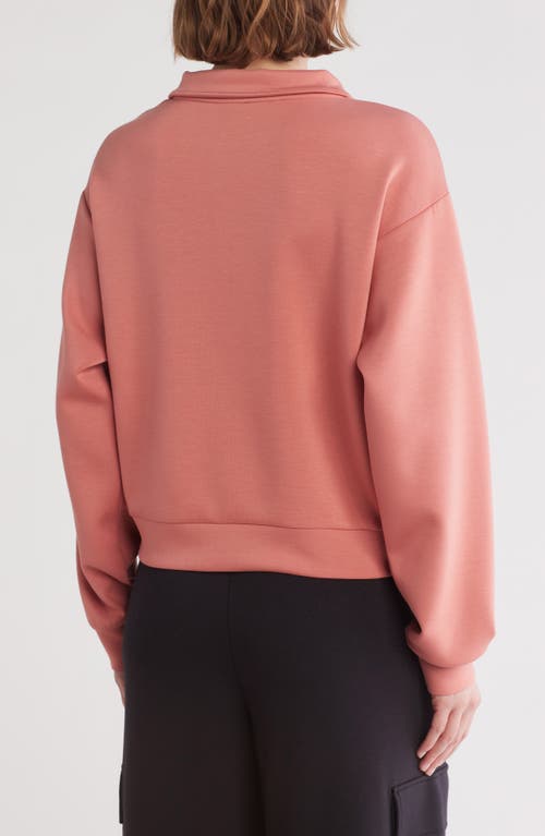 Z By Zella Whisper Scuba Quarter Zip In Pink Desert