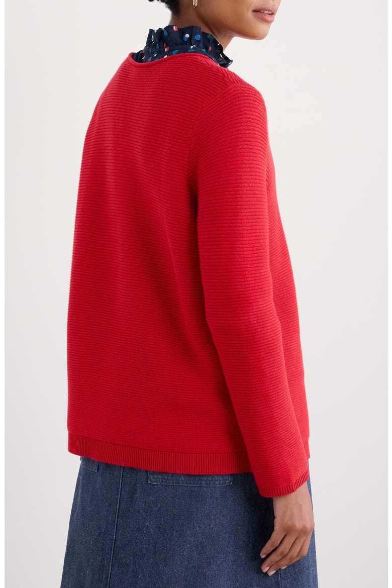 Makers Rib Organic Cotton Sweater, Alternate, color, KNIT MELANGE SCARLET