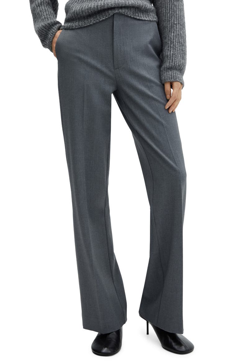 Flat Front Straight Leg Pants, Main, color, GREY