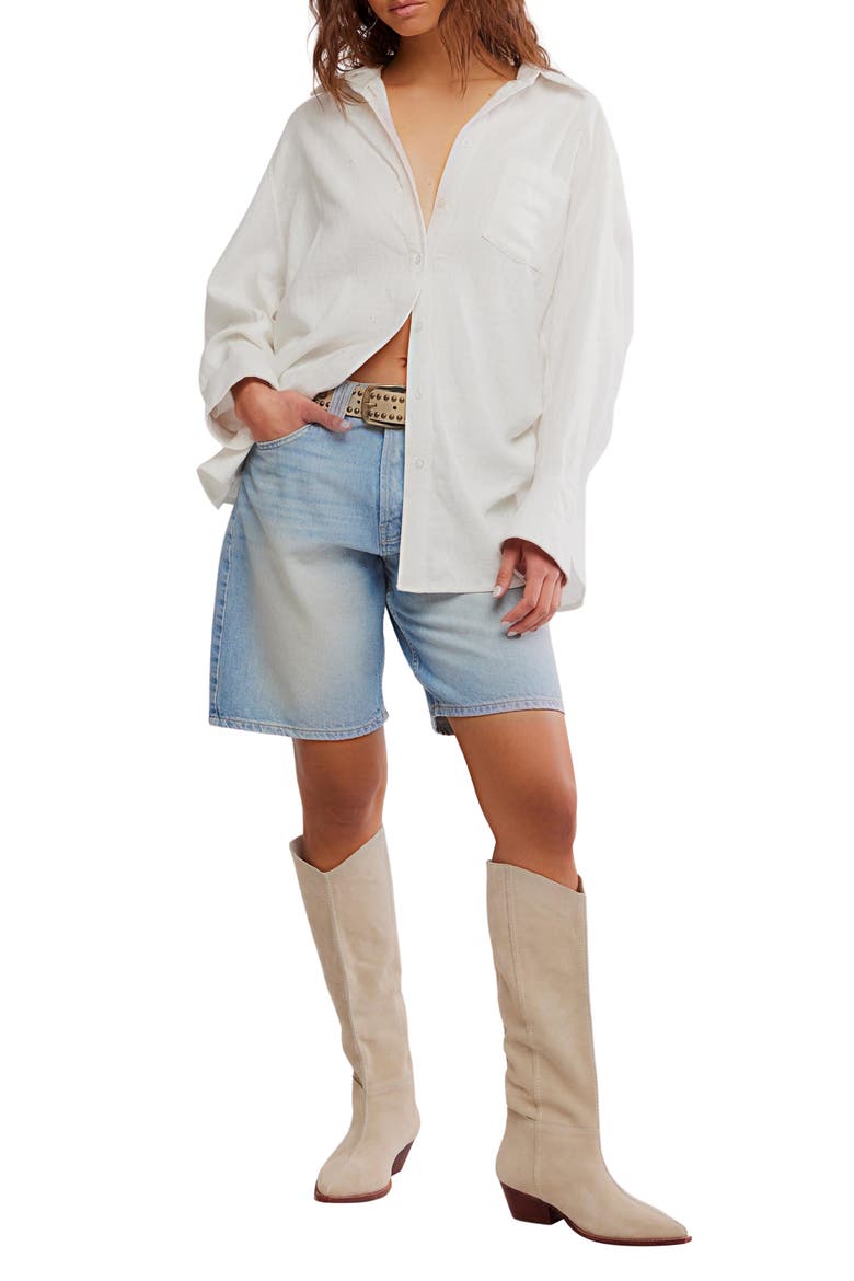 Sabine Cotton Button-Up Shirt, Alternate, color, PARCHMENT