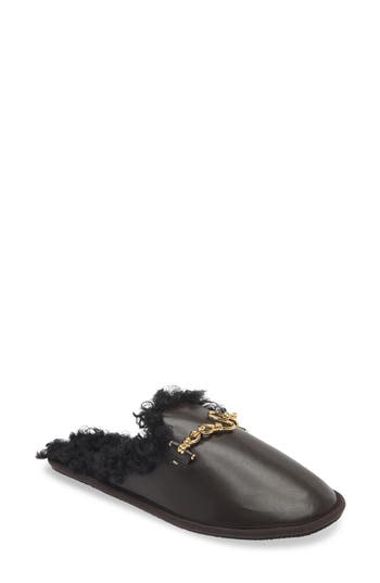 Stella Mccartney Ryder Plush Faux Leather Flat Mules In 2019 Coffe/black
