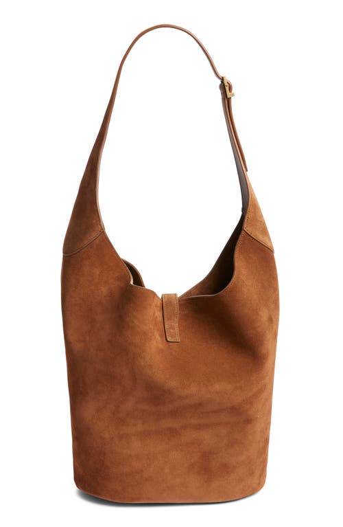 Saint Laurent Le 5 À 7 Suede Hobo Bag In Brown