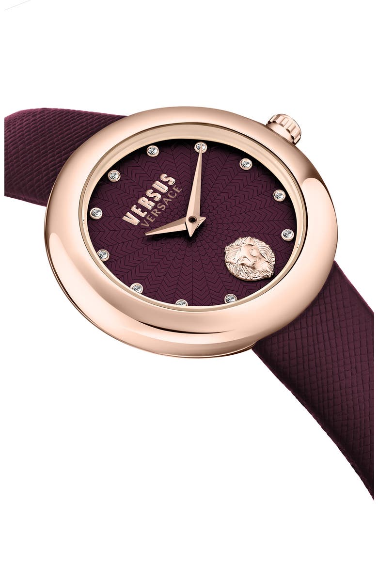Lea Leather Strap Watch, 35mm, Alternate, color, IP ROSE GOLD