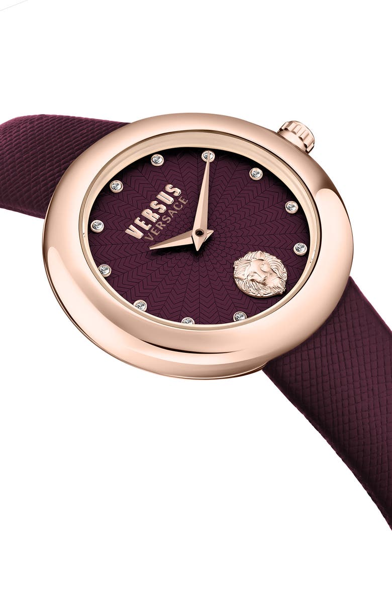 VERSUS Versace Lea Leather Strap Watch, 35mm, Alternate, color, 