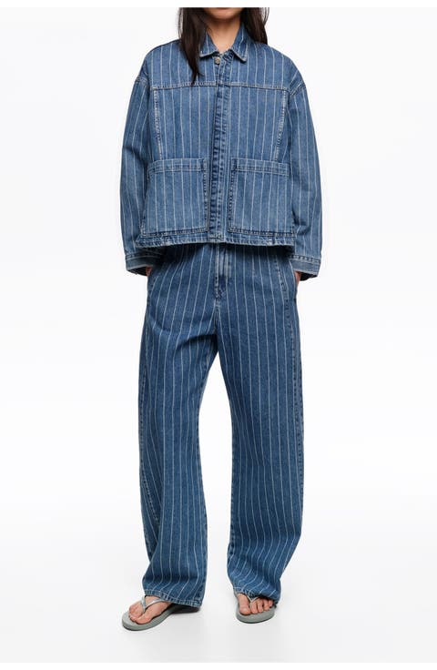 A-line Washed Denim Jacket