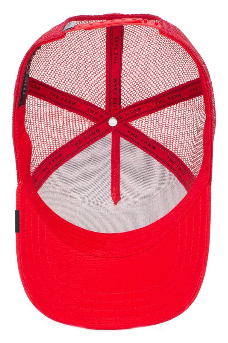 Tiger Patch Trucker Hat, Alternate, color, RED