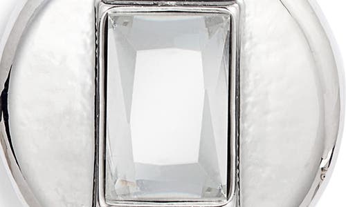 Open Edit Wheat Chain Puffy Pendant Necklace In Clear- Rhodium
