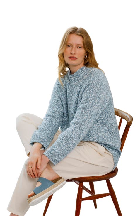 Merino Cotton Slouch Funnel Neck Sweater