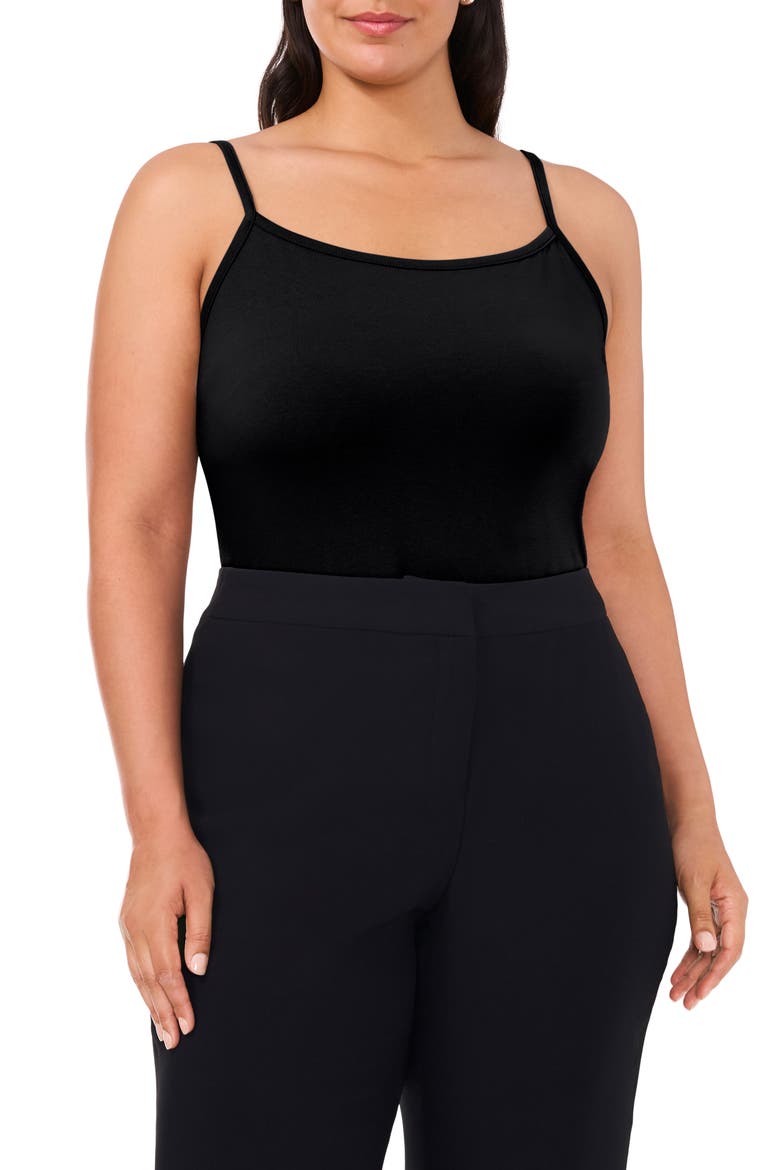Absolute Stretch Cotton Camisole, Main, color, RICH BLACK
