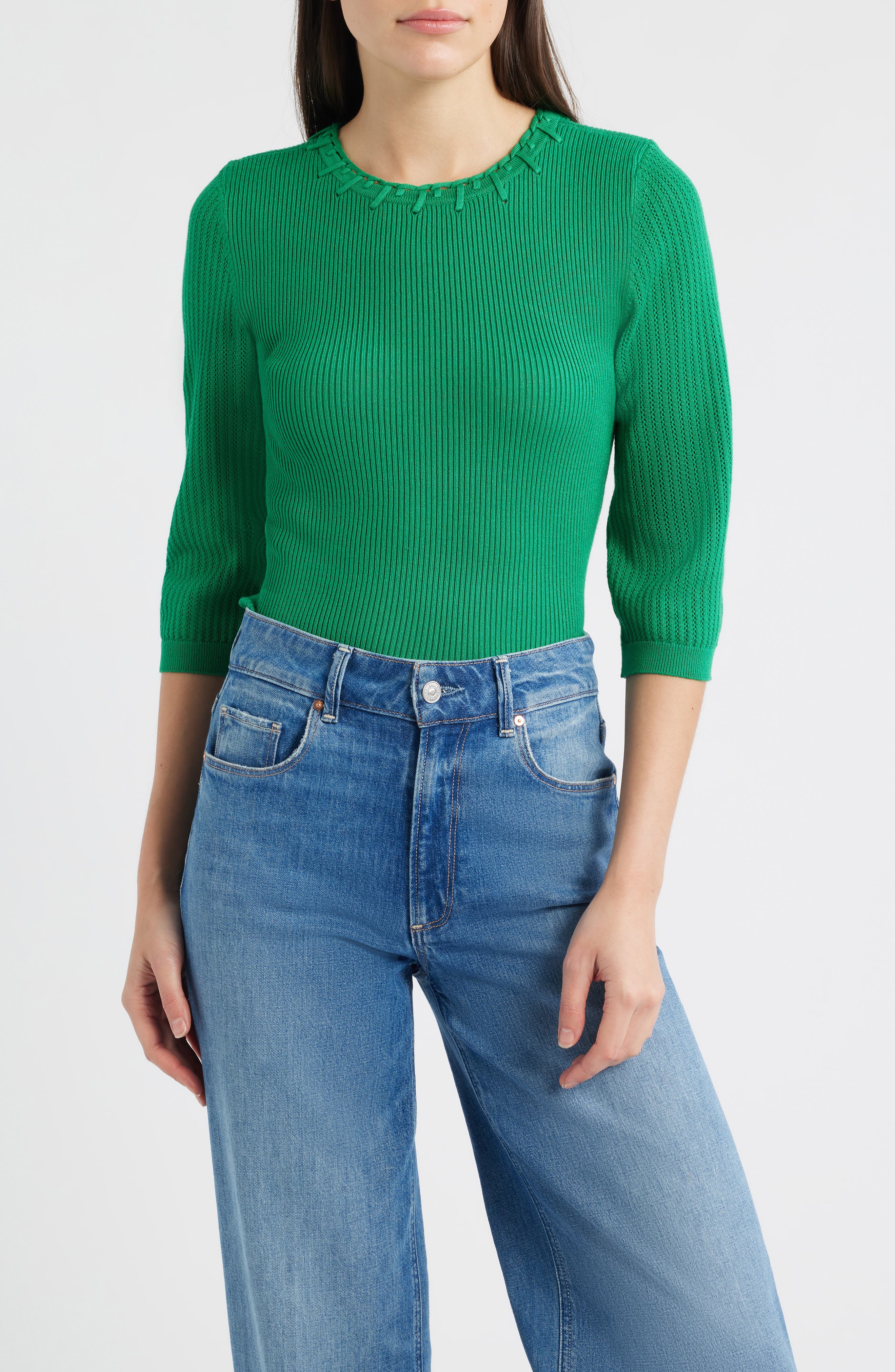 Elbow Sleeve Rib Sweater - image 3