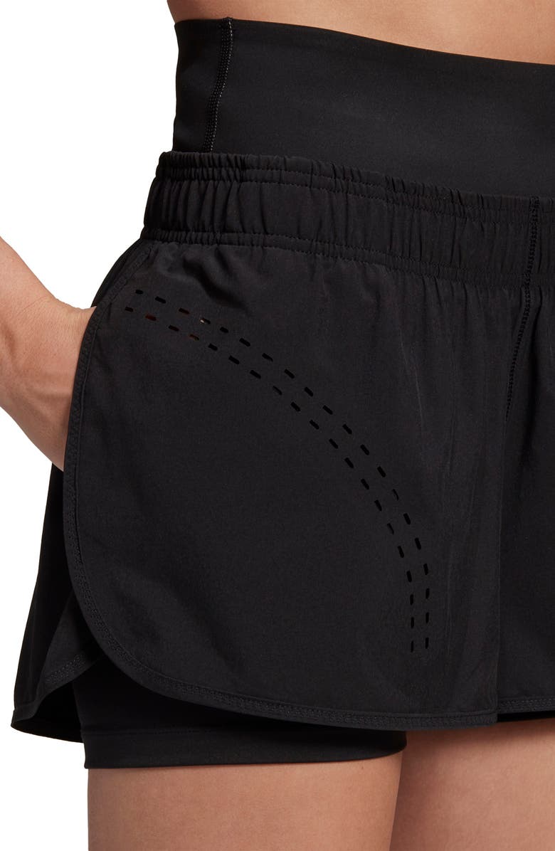 adidas by Stella McCartney Truepur Double Layer Shorts, Alternate, color, 
