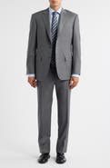 Canali Sienna Regular Fit Grey Pinstripe Wool Suit