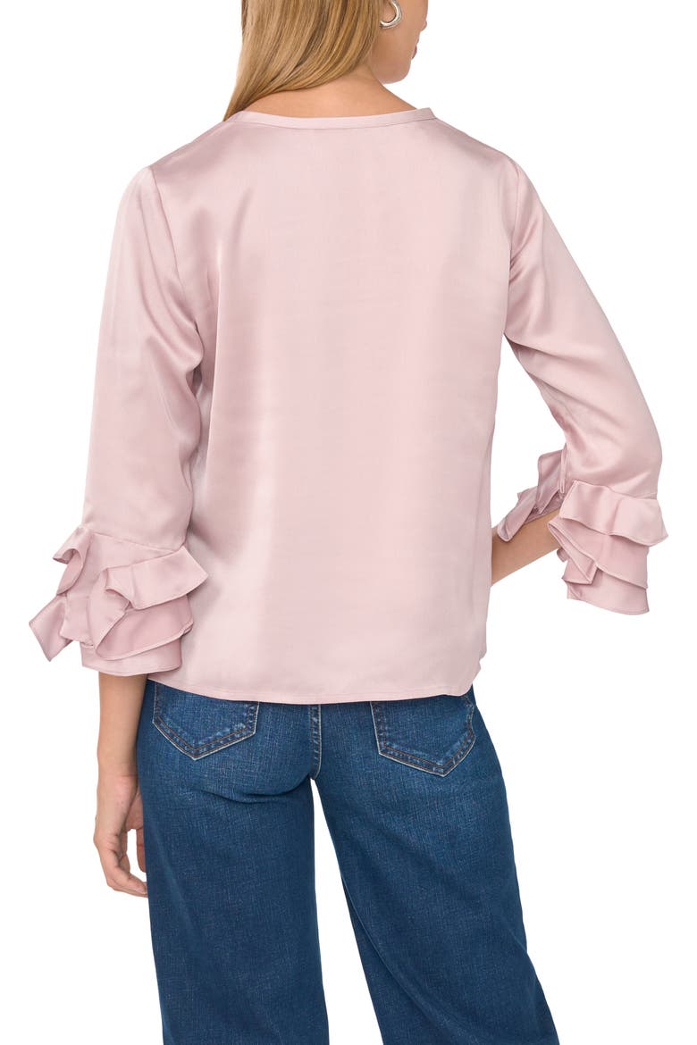 Ruffle Sleeve Satin Top, Alternate, color, EUPHORIA