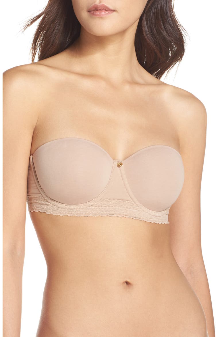 Truly Smooth Strapless Underwire Bra, Main, color, CAFE