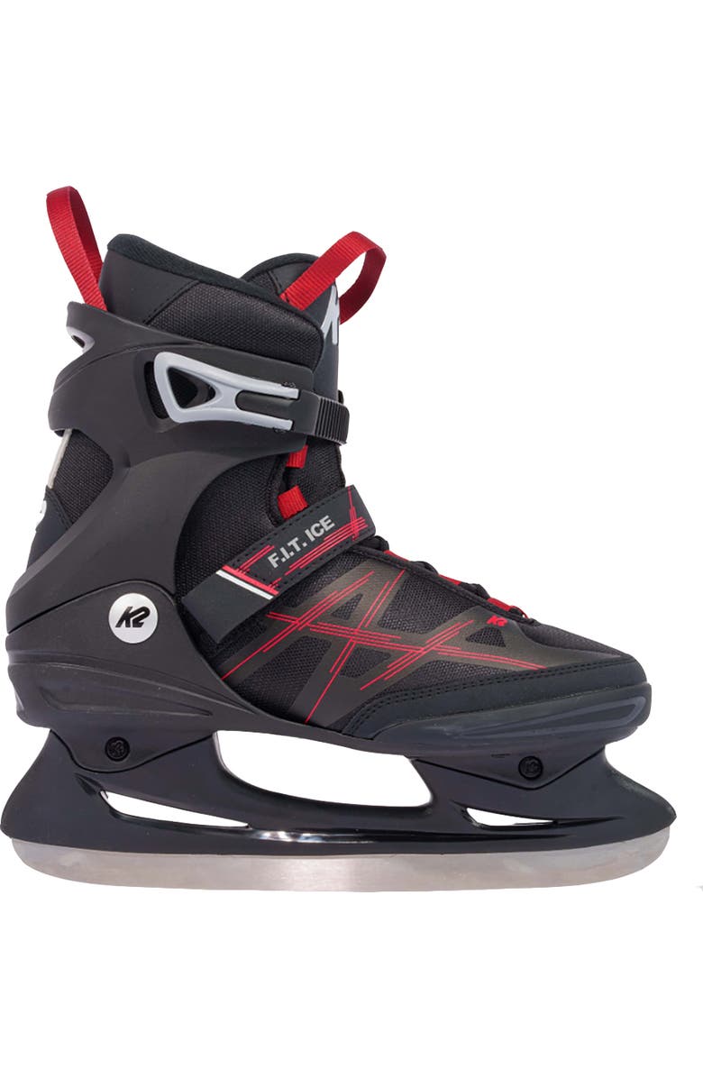 K2 F.I.T. Ice Mens Ice Skates 2022, Alternate, color, Black/Red