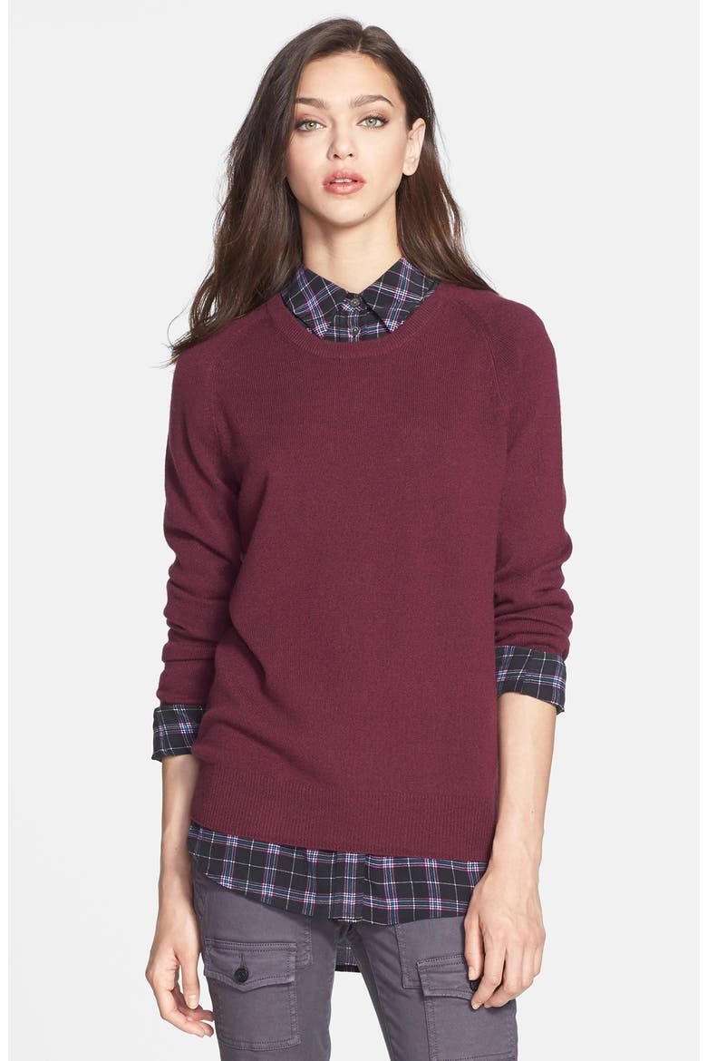 'Sloane' Crewneck Cashmere Sweater, Main, color, MAUVE WINE