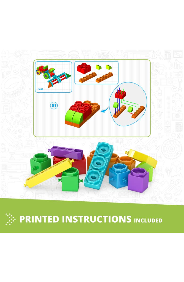 Engino Qboidz Farm Tractor 10 Model Brick Building Set, Alternate, color, Multicolored